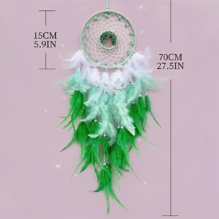 Ethnic Handmade Woven Dreamcatchers Wall Decorations Crystal Stone Tree Beads Feathered Wall Hangings Decors for Bedroom