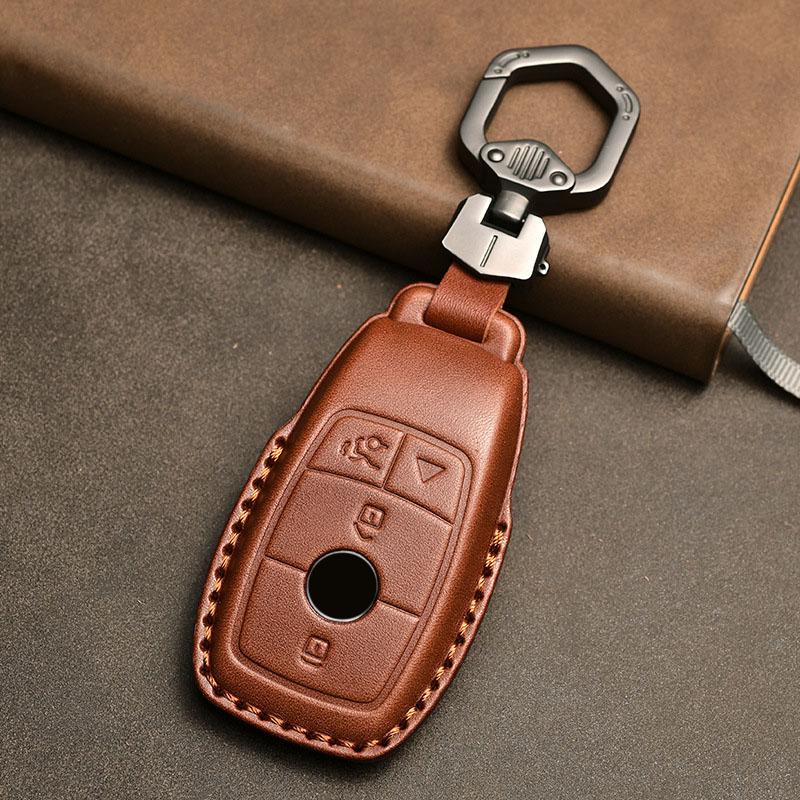 

Кожаный чехол для ключей с 4 кнопками для Mercedes Benz 2019 CLS 53 Cla 250, брелок для автоаксессуаров, держатель для ключей, протектор