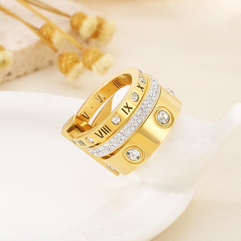 Stylish Roman Letter Multi-Ring Jewelry In European and American Design