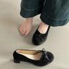 Retro bow light mouth single shoes women's autumn 2025 new thick heel high heels versatile skirt Mary Jane shoes