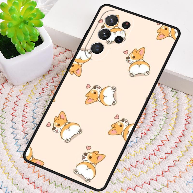 Schattig Cartoon Corgi Hond Patroon Telefoonhoesje voor Samsung Galaxy note 10 pro S26 Ultra S23 S24 FE S25 S21 S22 PLUS schokbestendig Cover