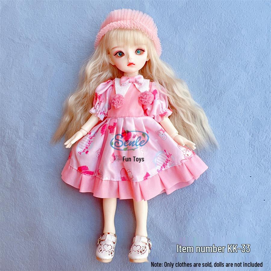 

6-Point BJD Doll 30cm Lolita Girl Dress Set - Perfect Gift 6 points doll clothes only (doll not included)