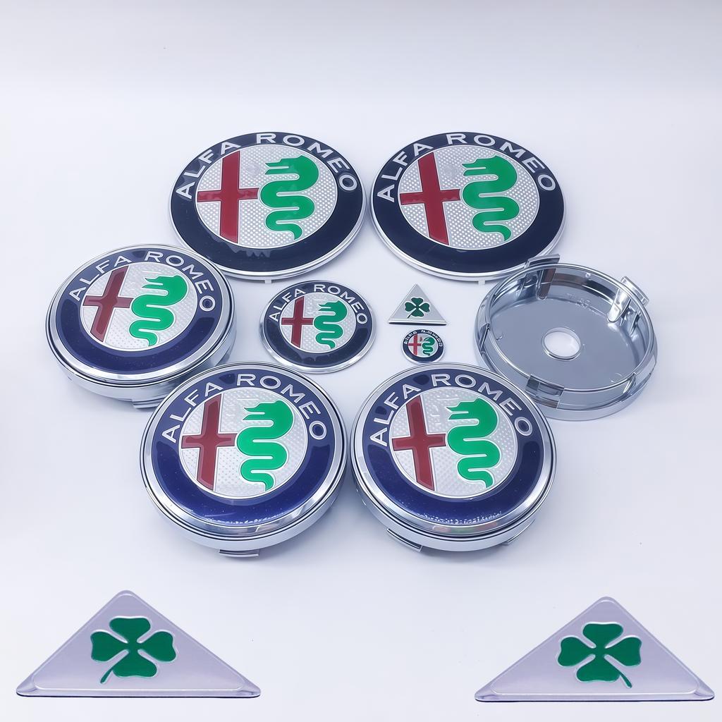 1Set 11pcs Wheel Hub Cover Caps Decoration Stickers for Alfa Romeo GTAM 159 147 156 166 Sizes 14mm-74mm Modification Accessories