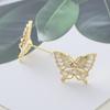 Hollowed-out Bow-shaped Stud Earrings - Butterfly-shaped Earrings for Women, High-end and Luxurious Zirconia Earrings