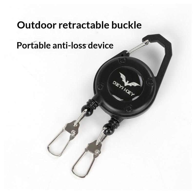 1/2Pcs Retractable Badge Holders Double-Headed Retractable Belt Clip Lanyard Badge Holder Pull Reel With Steel Cord For Fishing