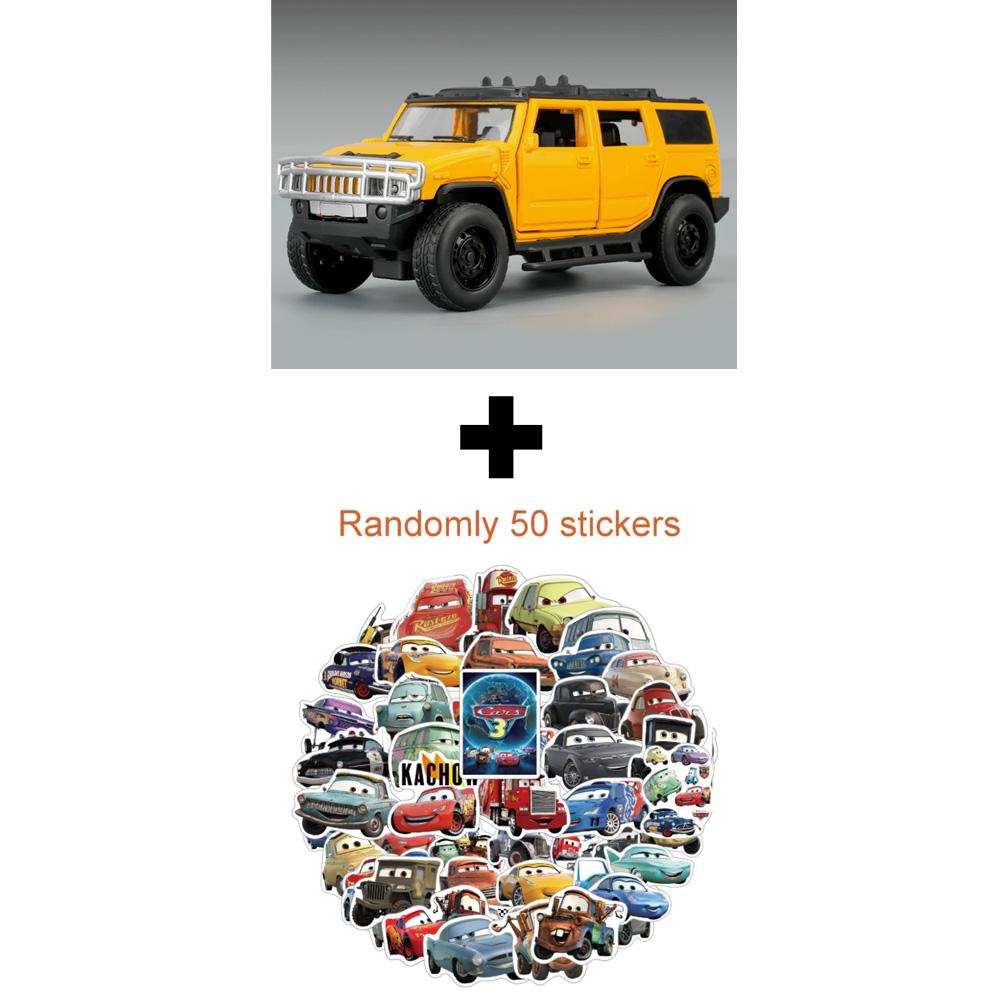 1:32 H2 Alloy Off Road Vehicle Diecast Model Toys Car Sound Light Pull Back Rubber Tire Doors Opened Models Children's Day Gifts