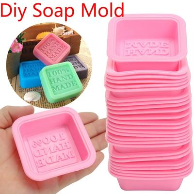 5PCS/3PCS Cute Craft Art Square Silicone Oven Handmade Soap Molds DIY Soap Mold Color Ramdom Fondant Cake Decorating Tool