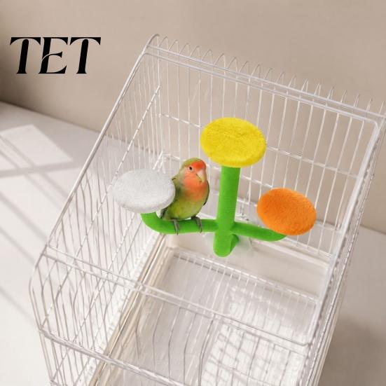 Multi-tiered Bird Perch Cactus Parrot Perch, Multi-Tier Textured Non-slip Standing Platform, Budgie Cage Accessories Toy, Accessory for Parakeets