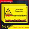 High Temperature Warning Sign: Caution - Hot Surface, Do Not Touch, Avoid Burns.