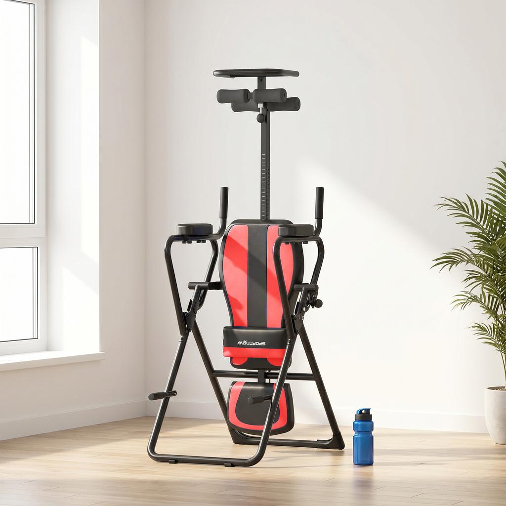 3-in-1 Inversion Bench Inversion Table with 3 Inversion Angles Push-Up & Pull-Up Bars Headrest