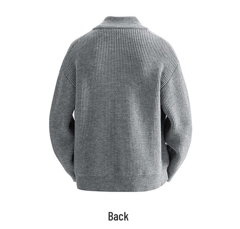2025 Autumn/Winter Men's Thick Round Neck Knit Pullover