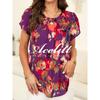 American Acelitt Retro All-Match Three-Quarter Sleeve Top Women 2025 Summer New Color Matching Round Neck Short Sleeve T-shirt