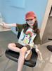 You Jia Meng Girls' Pure Cotton Short-Sleeve Fashion T-Shirt - Stylish, Casual, Summer Print