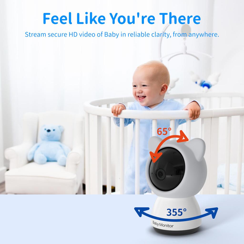 5 Inch 1080P Baby Monitor with Mobile Viewing Babymonitor for Monitoring and Care