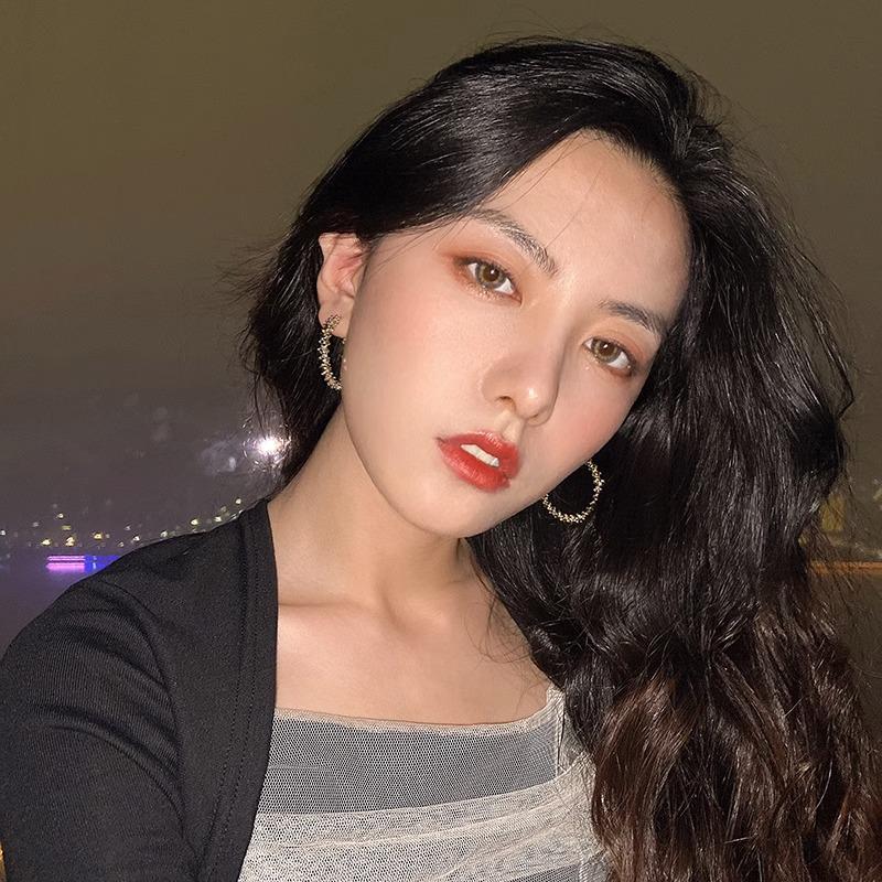 Versatile S925 Silver Circle Earrings: Korean Style Exaggerated Fashion Studs