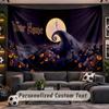 The Nightmare Before Christmas Jack Sally Personalized Tapestry Support Custom Name, Wall Art Home Decoration
