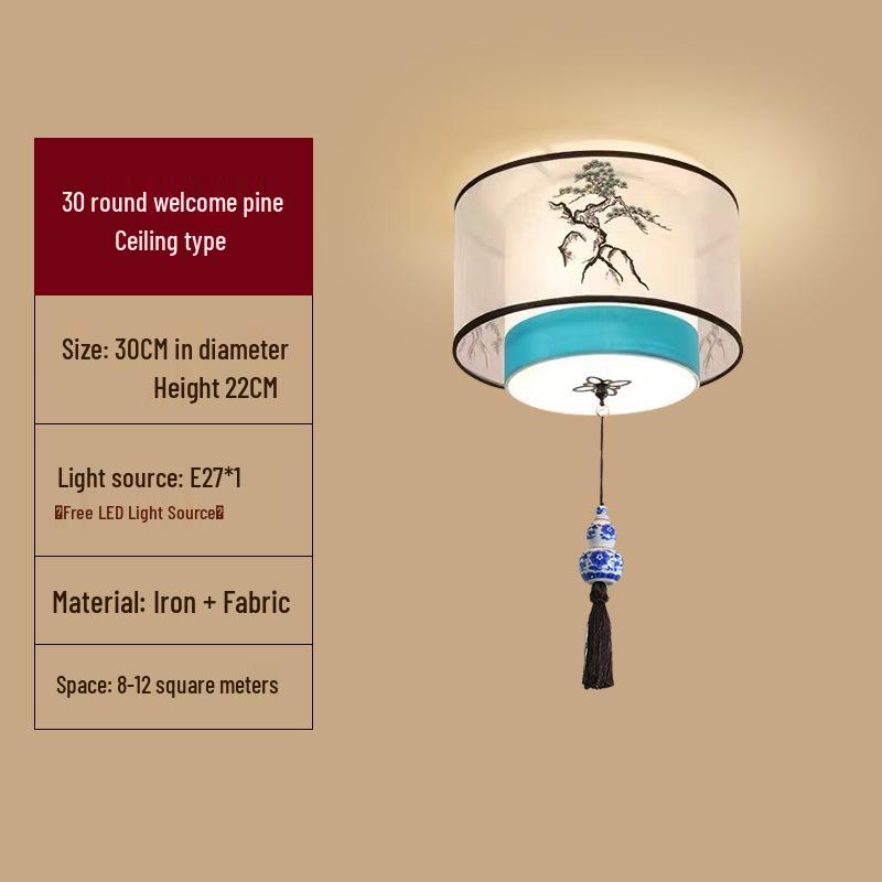 LED Ceiling Light for Balcony, Hallway, or Bedroom - New Chinese Style Small Pendant Light
