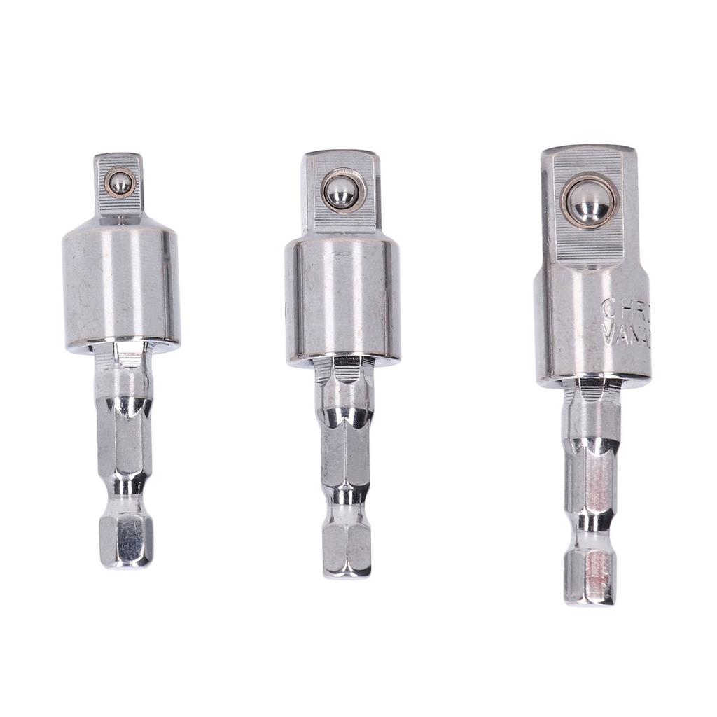 3Pcs 360 Degree Rotating Sleeve Connecting Rod Square Head Wind Batch Conversion Rod Electric Drill Tool Accessories