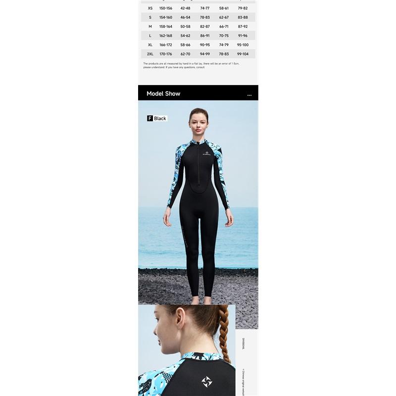 Women Full Body Swimsuit Rash Guard Lycra Thin Wetsuit One Piece Swimwear Zipper Long Sleeve Diving Skin Beachwears Sun Protect