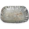 Large Oval Plate Glass Dish Plate White Gold 19cm Sairan J-kitchens