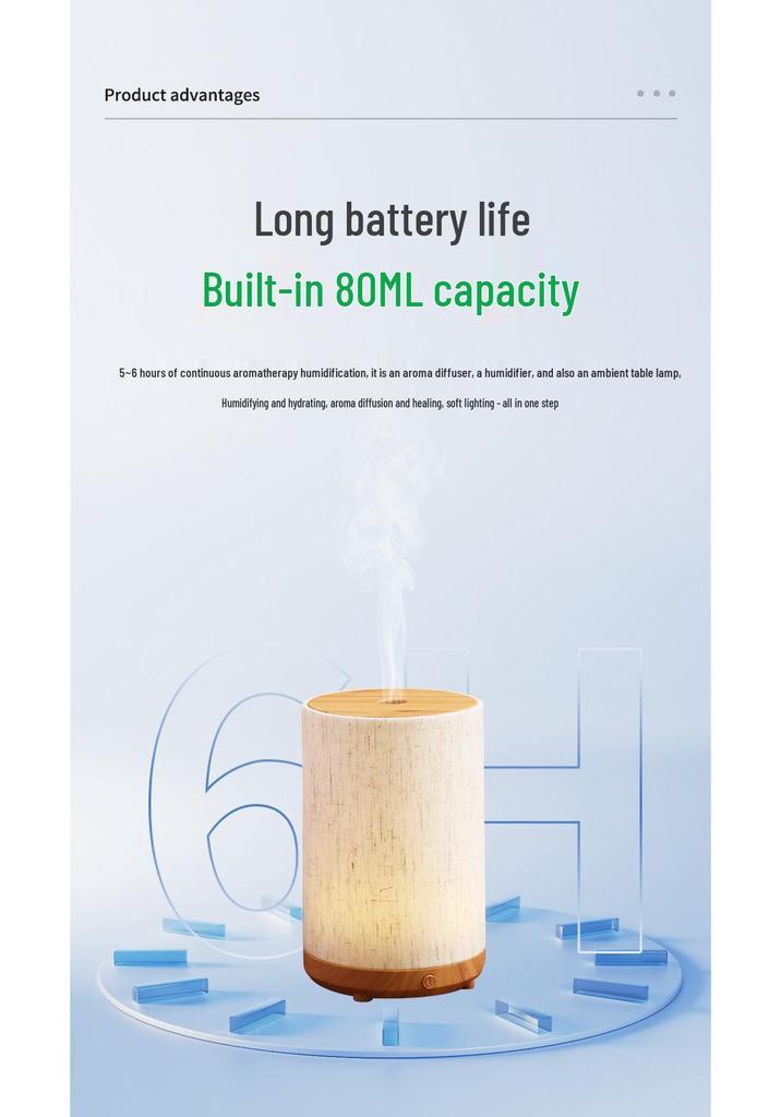 USB Wood Grain Ultrasonic Aroma Diffuser & Humidifier