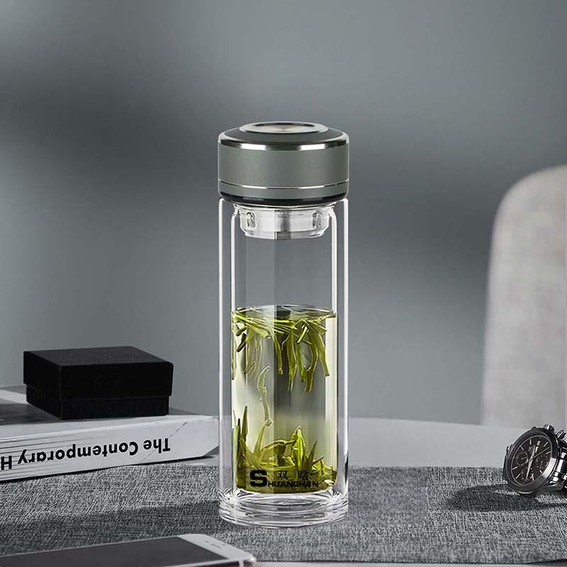 Shuanghan Double-Layer Glass Tea Infuser Mug