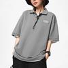 Li Ning CF Polo Shirts Unisex Lead Gray Polo Collar Moderate Straight Fit APLT241-3