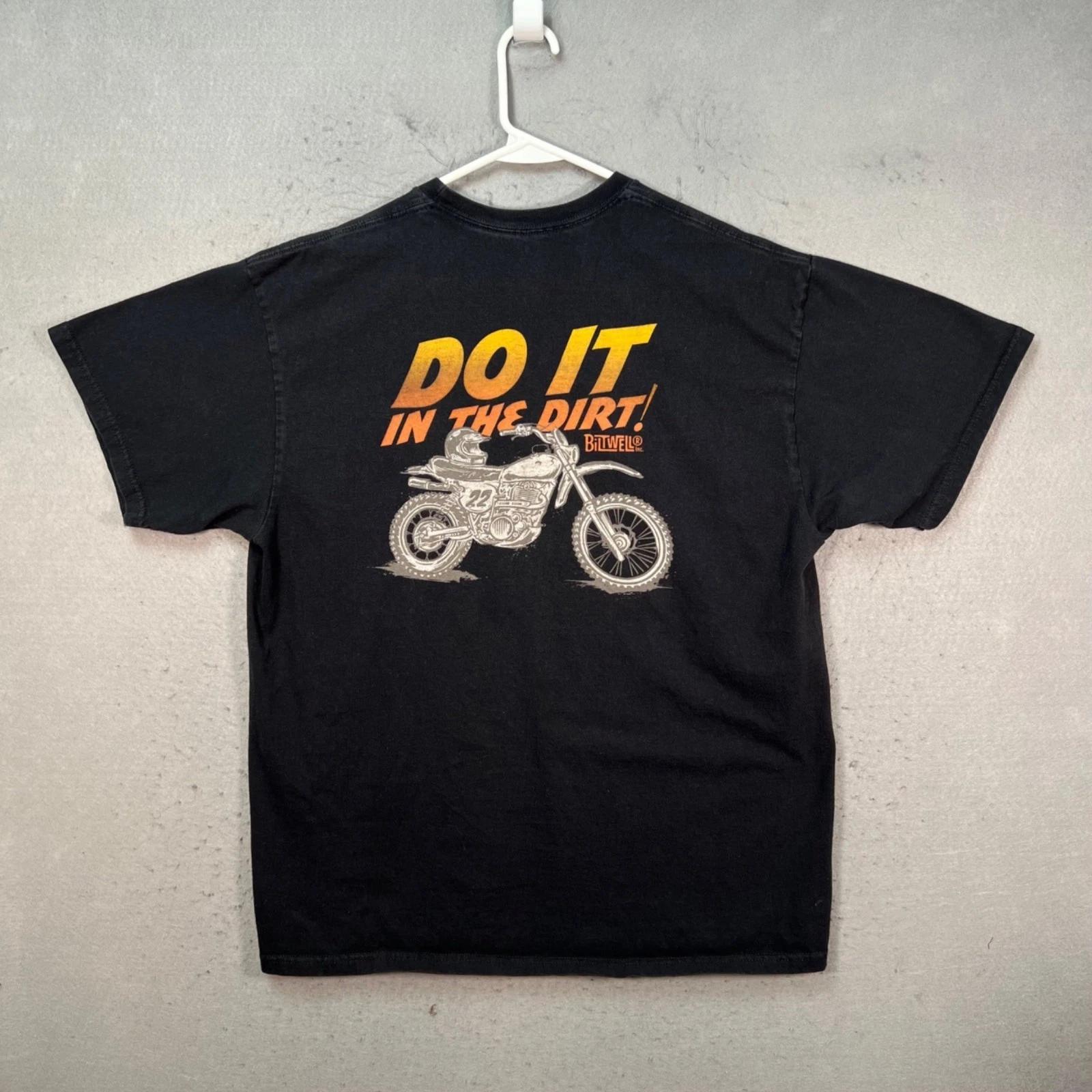 Biltwell Inc Mens Size XL Black Graphic T-Shirt Do It In The Dirt Motocross 3XL
