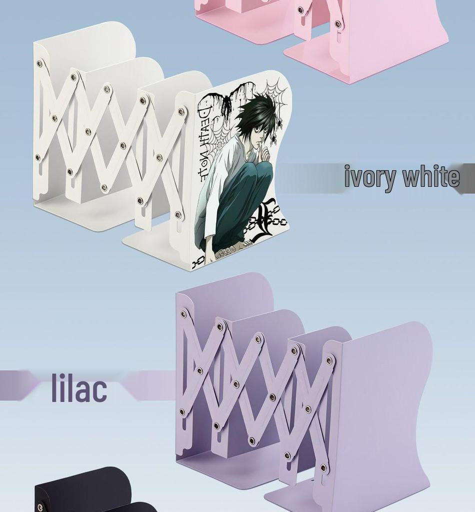 Death Note Cute Cartoon Desktop Organizer: Retractable Folding Book Stand for Students
