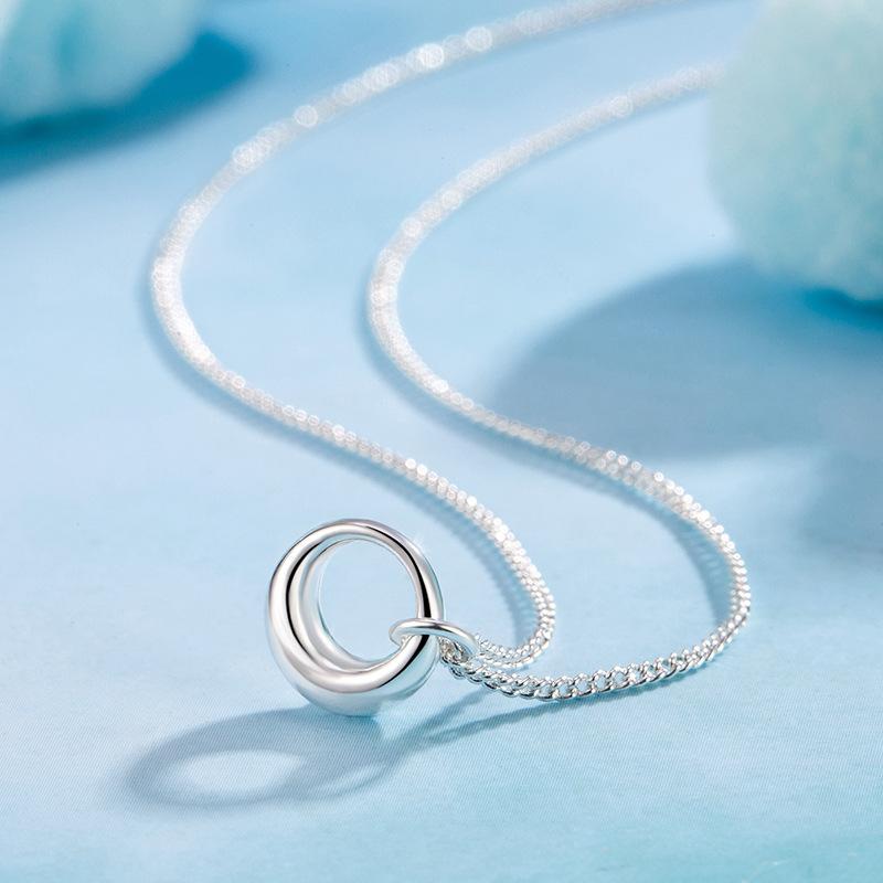 Einfache geometrische Kreise Anhänger Halskette Schlüsselbein Kette Persönlichkeit Mode-Design Zubehör Schmuck Mädchen Geschenk