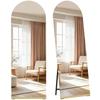 Curved Full-Length Mirror 160x50 Cm Without Frame Wooden Base Transparent Floor Mirror