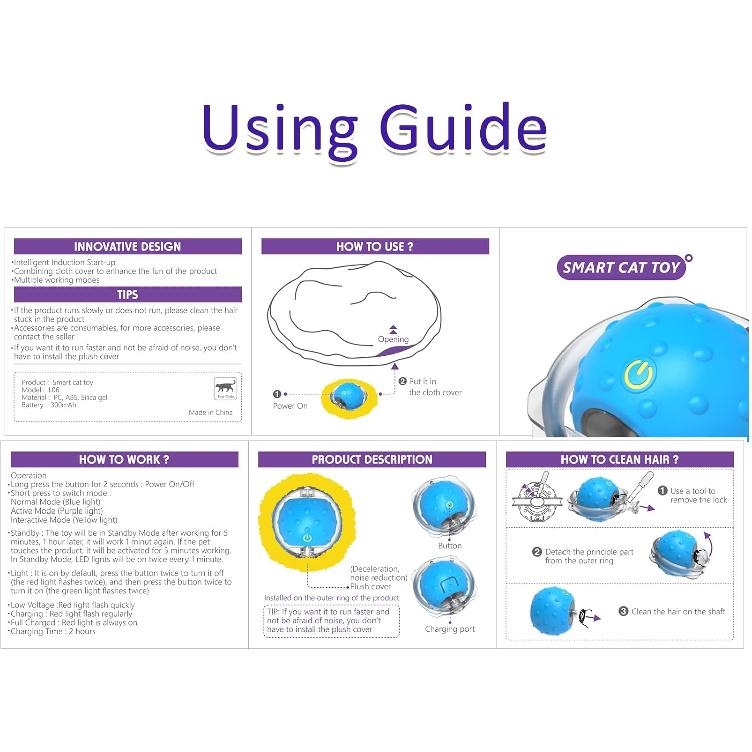 Interactive Cat Toys Ball Fast Rolling in Pouch, Motion Activate Chirping Cat Toy Hide and Seek Mouse Catching Game (Blue)