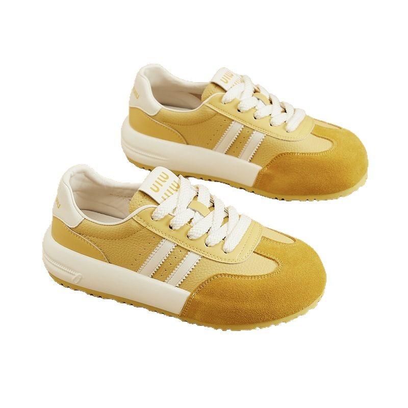 Platform Casual Board Shoes, German Training Shoes, Women's Soft Leather Little White Shoes, 2025 Spring New Sports and Leisure Versatile Women's Shoe