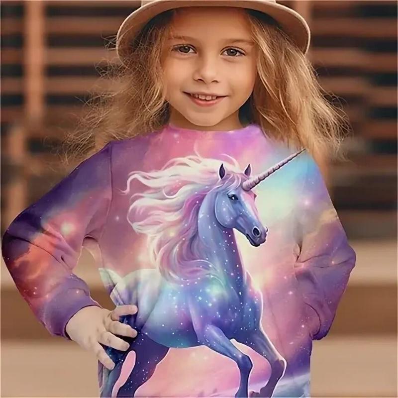 Cartoon Cute Long Sleeved Soft Comfortable Fashionable Top Girls Children