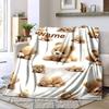 Teddy Bear Parade Cozy Customizable Blanket Customize Text Ultra Soft Throw For Sofa Couch Office Bed Picnics Four Seasons Multipurpose Digital Print
