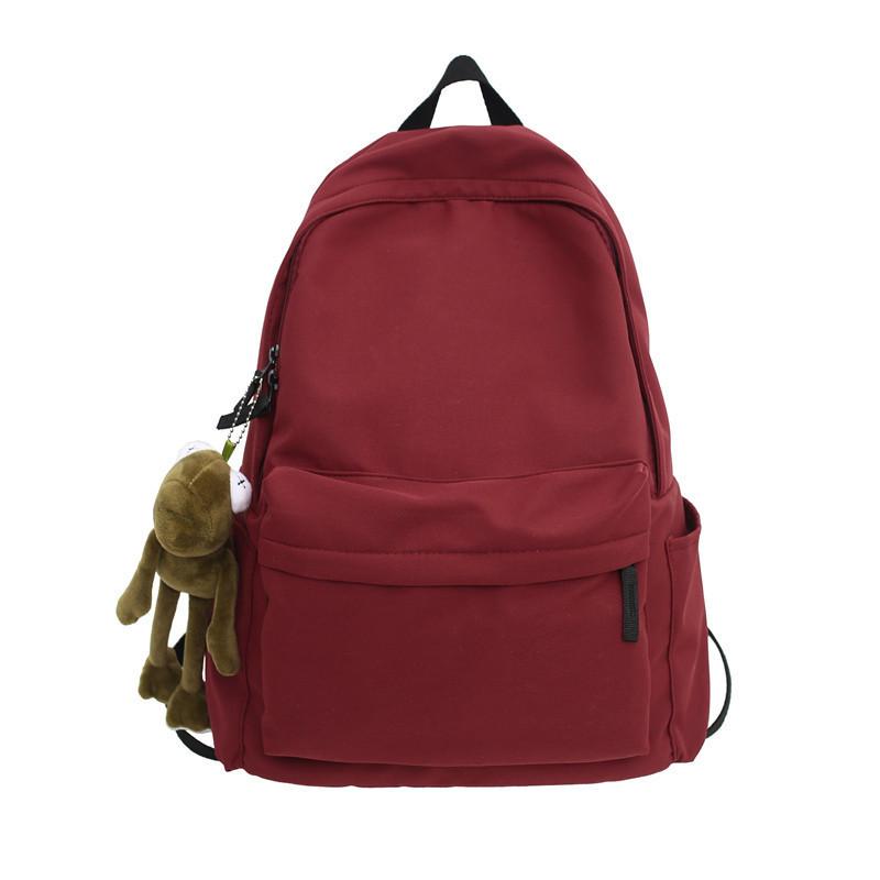Schoolbag Wholesale New Student Schoolbag Male Korean Version Harajuku Monochrome Backpack Female Fashion Ins Tide Large Capacity Backpack