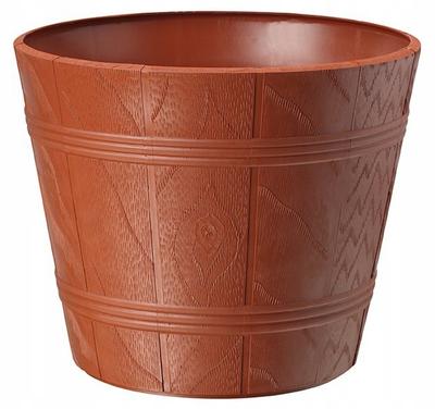 Wood-like Flowerpot 2 Terracotta Form-Plastic