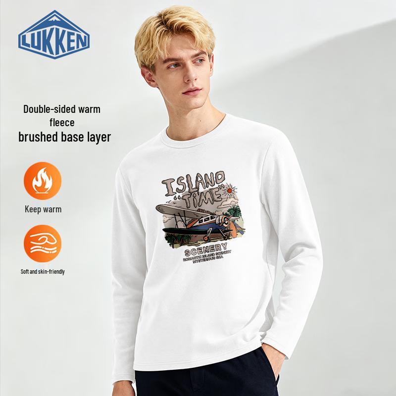 LUKKEN Men s Double-Sided Fleece Crew Neck Thermal T-Shirt L
