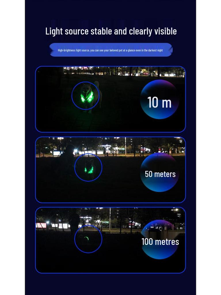 Rechargeable LED Glowing Collar for Dogs and Cats - Nighttime Safety Necklace