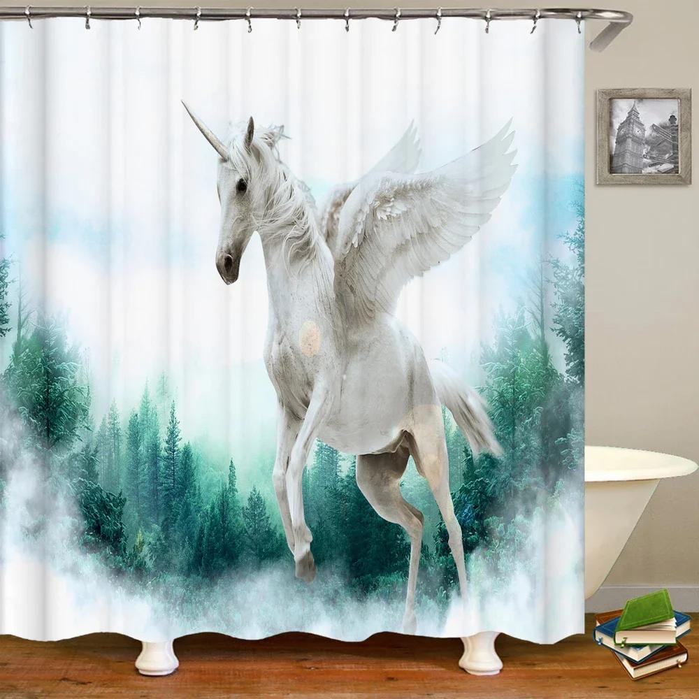 Cartoon Animal Shower Curtain, Bathtub, Bathroom Waterproof Partition Decorative Curtain, With 12 Hooks Can Be Customized