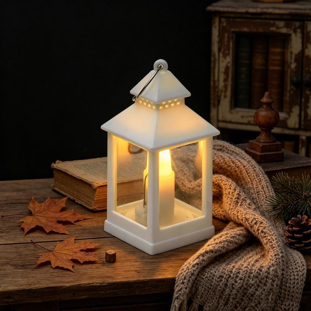 Vintage LED Mini Oil Lamp Lantern - Home Decor & Photo Prop Gift.