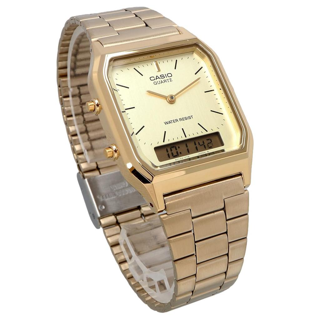 Casio Quartz Watch Vintage Series Unisex Dual Time Gold Overseas Model [Casio] ANA-DIGI AQ-230GA-9DMQ [Item]