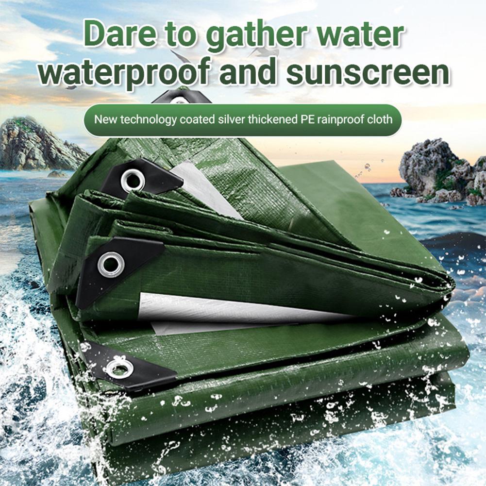 Waterproof Rain Cover UV Block Tarpaulin Awning Canopy Cover Awning Backyard Garden Green Thick Poly Tarp Protective Cover