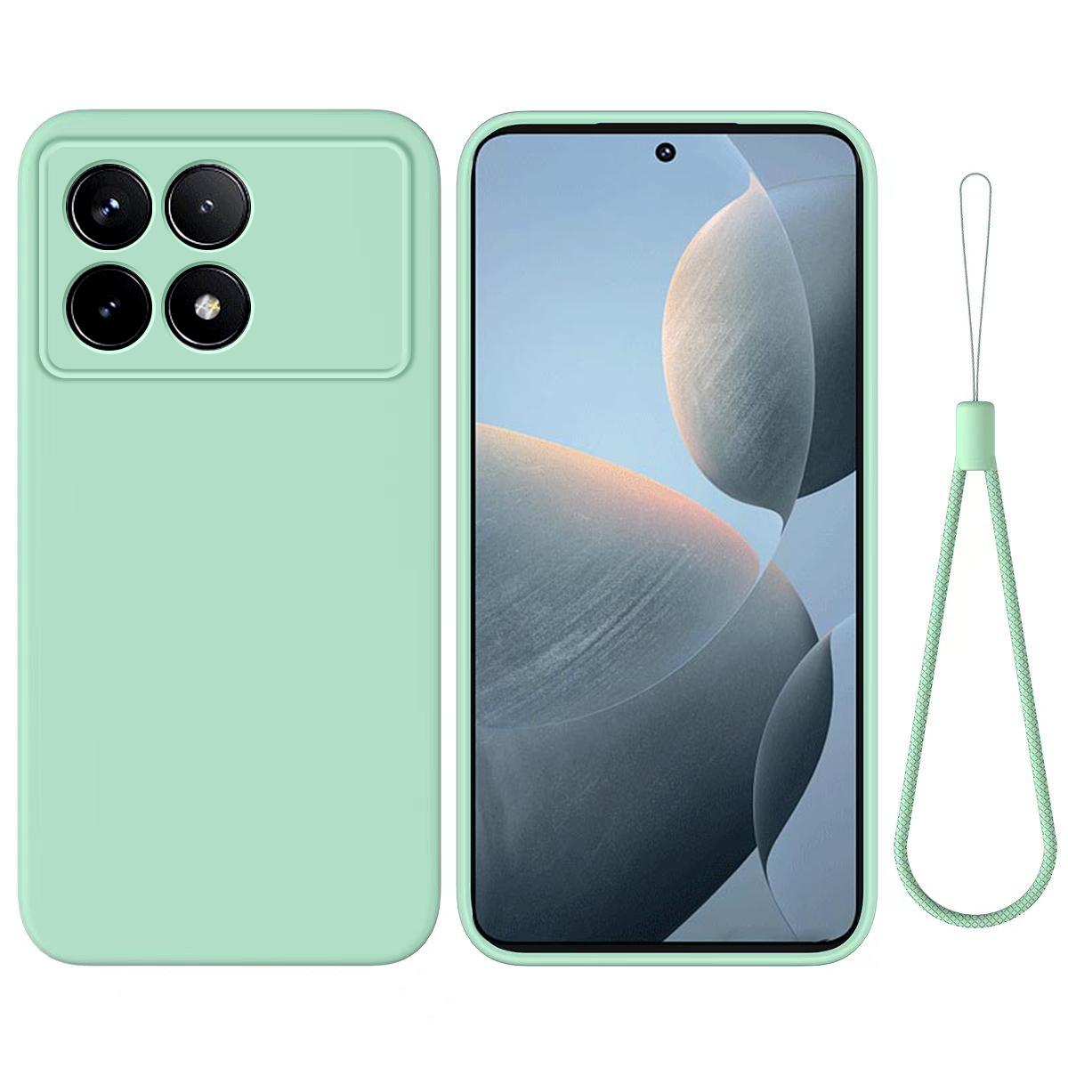 

For Xiaomi Redmi K70E 5G/Poco X6 Pro 5G Phone Case Elegant Liquid Silicone Shell Green