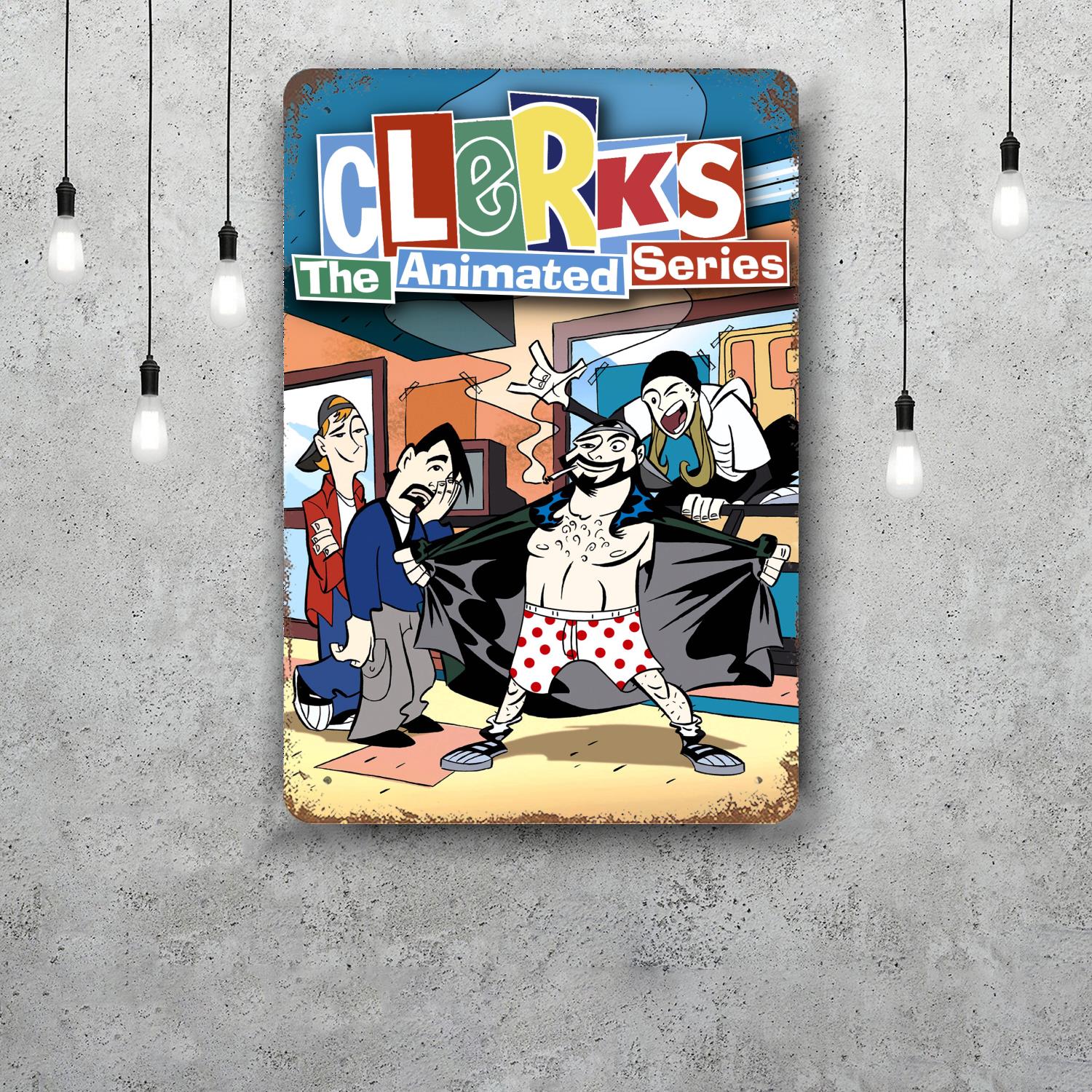 

clerks Retro Vintage Tin Sign Poster Decorative Plaque Metal Plate Wall Decor 20x30cm（7.8x11.8inch）