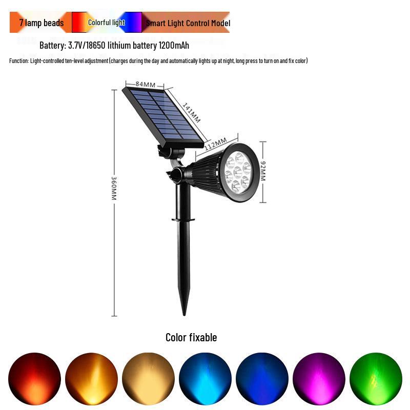 Solar-Powered Rainproof Outdoor Spotlight for Gardens and Lawns