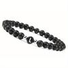 Initial Bracelet for Men and Woman Black Onyx 6mm Beads Bracelet with Letter Relationship Jewelry for Couples Alphabet bracelet