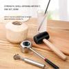 Stainless Steel Coconut Opener 3Pcs Tool Set with Coconut Shell Opener & Rubber Hammer and Coconut Grater Kitchen Fruit Tools
