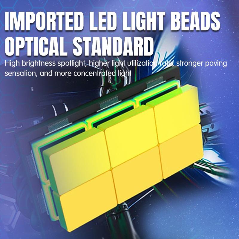 Motorcycle Spotlight Fog Light Low High Beam Headligh With Red DRL Auxiliary Flash Lamp For Off Road Driving Light  ATV UTV Truck With Wiring Harness
