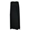 Women Coral Orange Round Neck Cape Sleeve Maxi Dress Plus Size Slim Fit Bodycon Elegant Formal Evening Prom Party Wedding Guest Gown